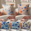 Delicate Floral Symbol CCornflower Cushion Cover Pillowcase Short Plush Invisible Zipper Room Sofa Cushion Cover