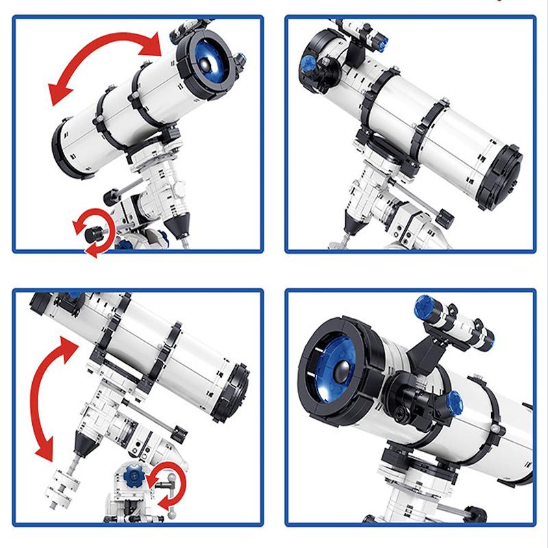 Creative Technology Astronomical Telescope Building Block Aerospace Educational Assemble Bricks Toy Desk Decor Kids Gift