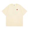 Japanese trendy brand heart-print short-sleeve T-shirt, unisex loose couple's summer casual daily versatile top