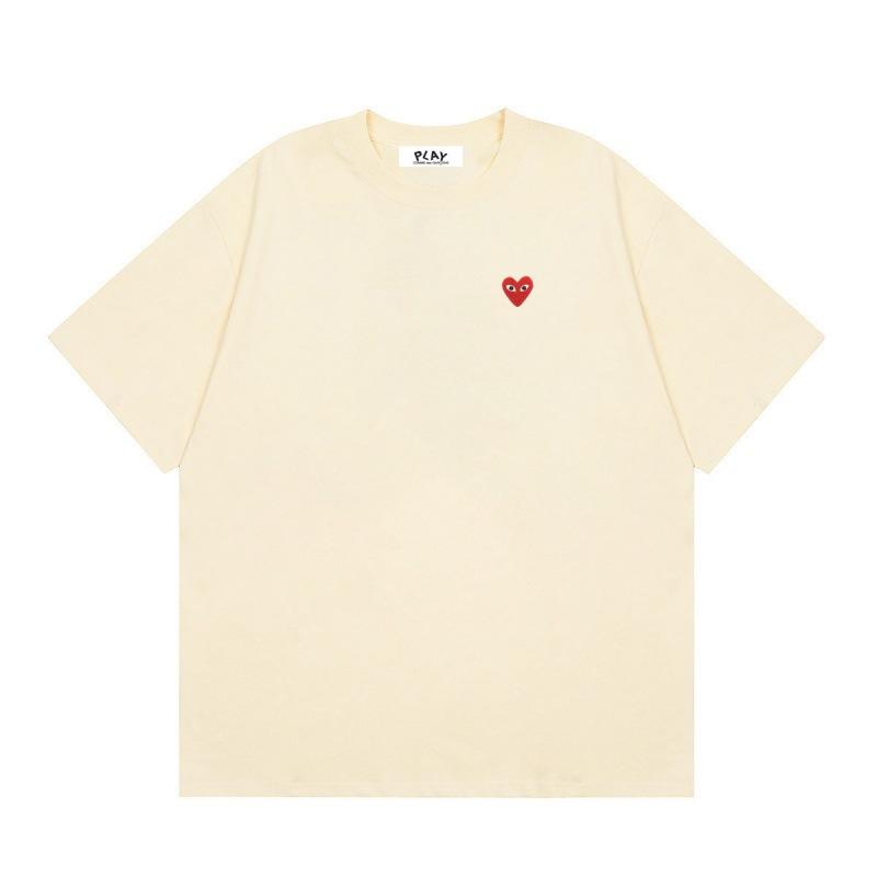 Japanese trendy brand heart-print short-sleeve T-shirt, unisex loose couple's summer casual daily versatile top