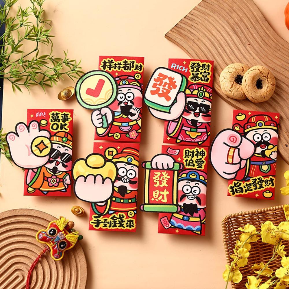 6Pcs Colorful 2027 Sheep Year Red Envelope Paper Cartoon Money Envelope Spring Festival