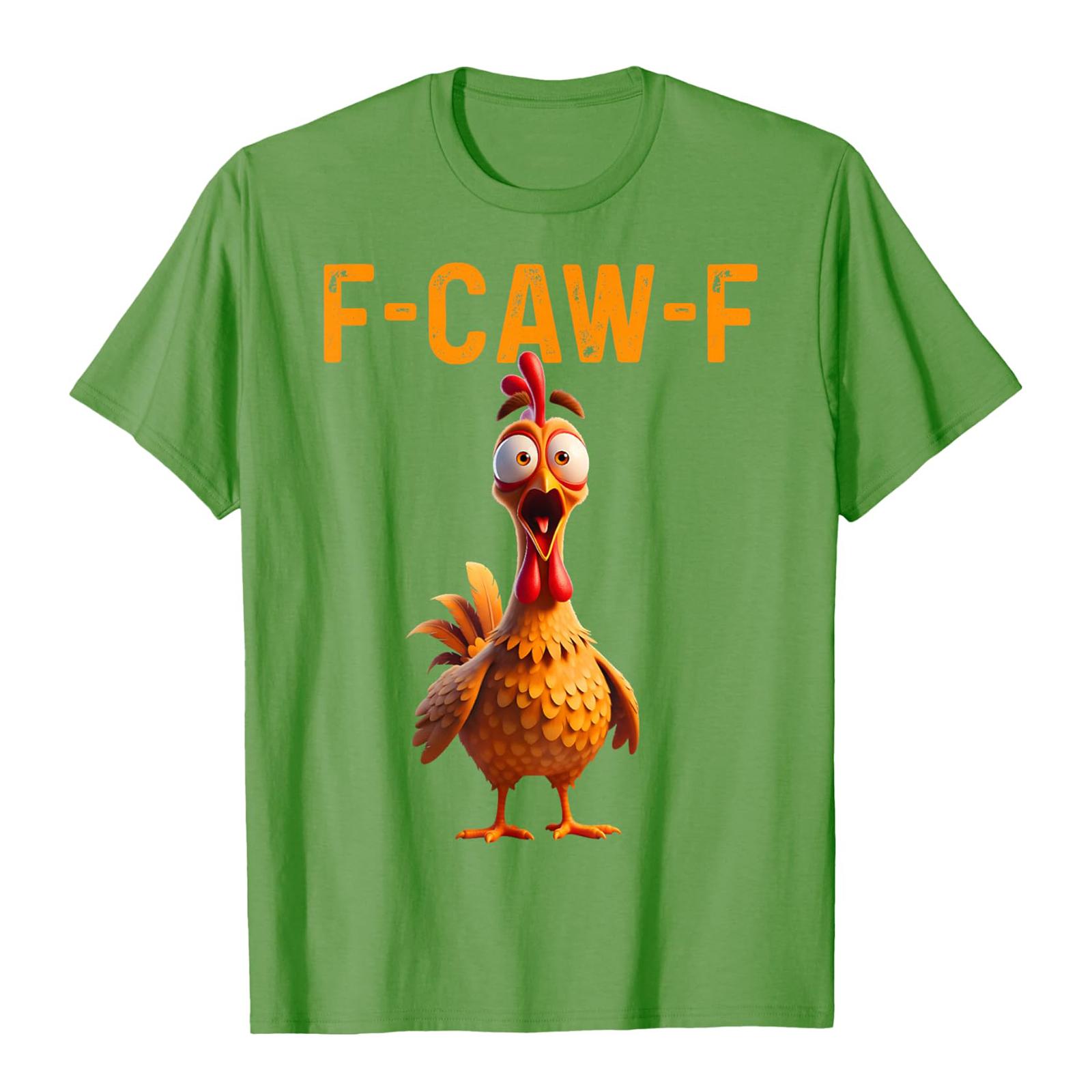 

Смішна F Caw F Курка Півень Кукурікання F-Caw-F Приказка Каламбур Футболка XXL зелений