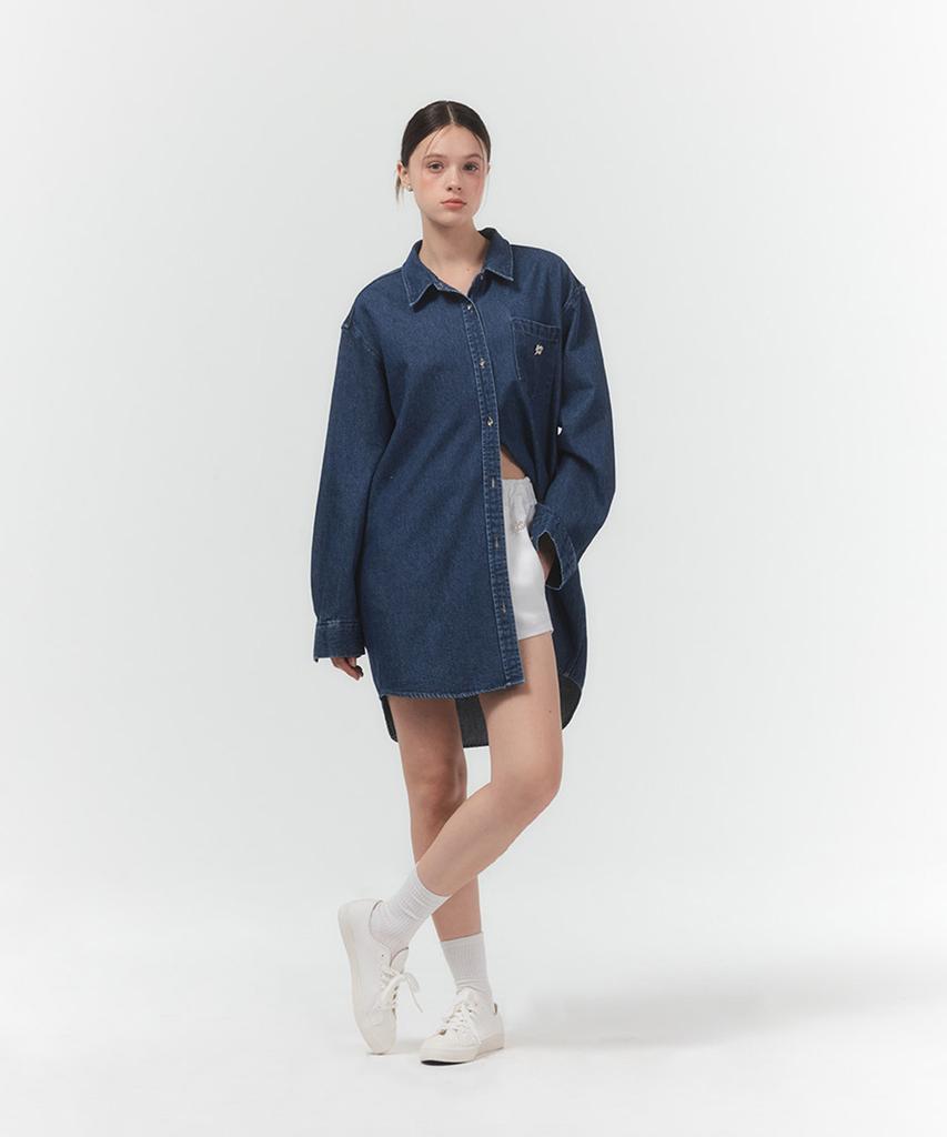 Potipo [W] Oversized Linen Denim Shirt Dress