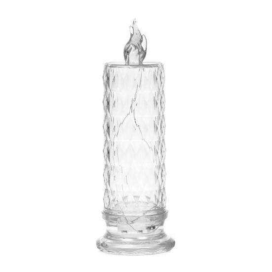 LED Candle Lights Romantic Rose Shadow Flameless Candles Lamp Elegant Crystal-like Pillar Candles