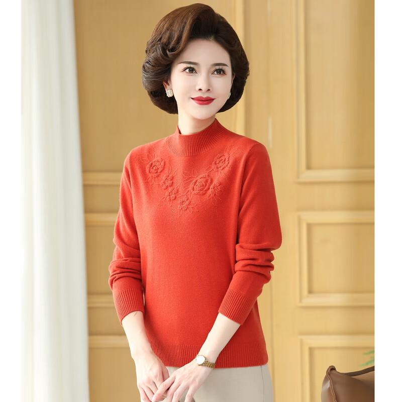 Women's Mid-Aged 100% Wool Fall/Winter Sweater Top