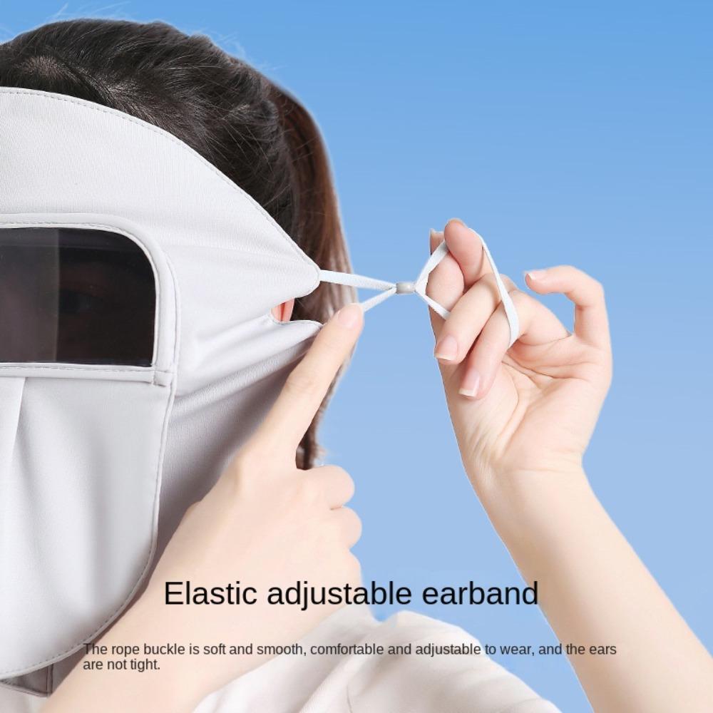 

Sunscreen Face Scarf Ice Silk Mask Summer Face Cover Elastic Sunscreen Mask Fishing світло-сірого кольору