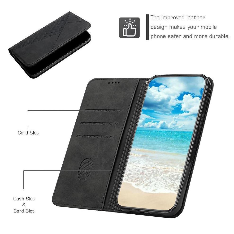 (Black) Flip Case for iphone 16e Kickstand Pu Leather Card Insertion Wallet