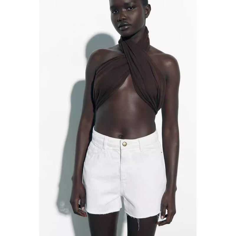 Spring New Arrival American Retro Hot Pants Shorts Casual Wide Leg A- Line High Waist Denim Shorts 7147023