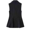 Women's Black Slim Fit Casual Suit Vest - Large Size - Spring/Autumn 2025