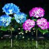 Fairy Hydrangea Light, LED Solar Powered Outdoor Garden Stake Lights  Artificial Hydrangea Flower Light for Path Yard Walkway Patio