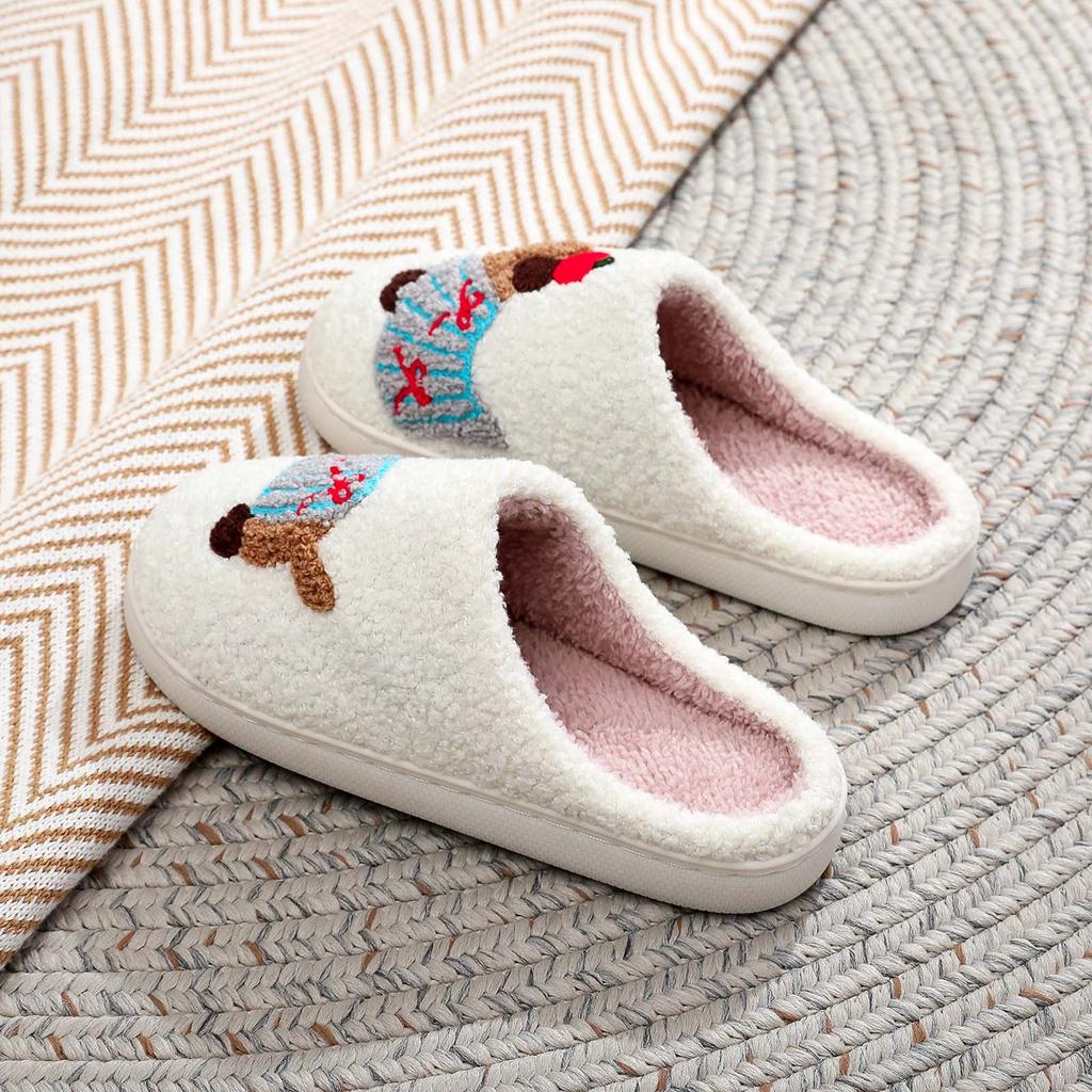 Womens Slippers With Hard Sole Home Slippers For Women Men Soft Plush Fuzzy Winter Holiday Slippers Slippers Chanclas De Mujer