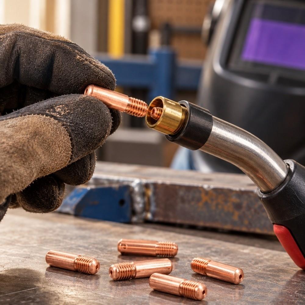10 Pcs Copper MIG Welding Contact Tips Smooth Surface Copper Contact Tips For Miller Torch