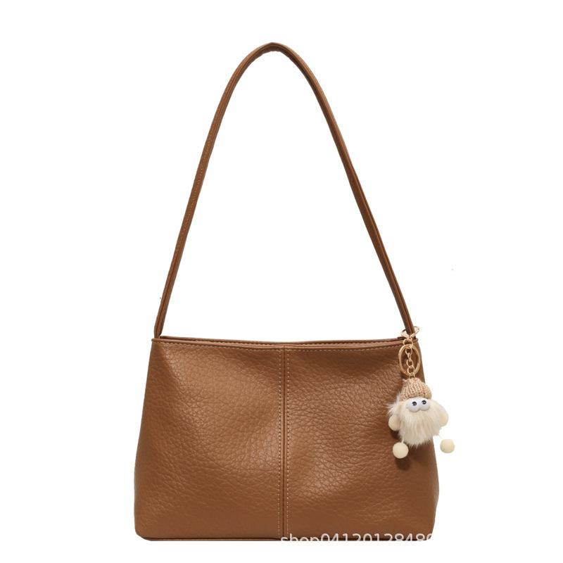 

Large-capacity commuter tote bag for women 2025 autumn and winter new fashion shoulder bag retro portable bucket bag for women