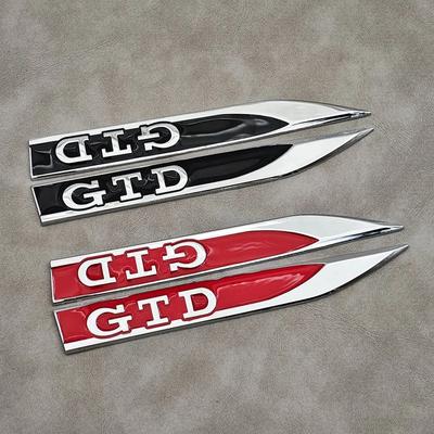 VW GTI GOLF 2026 Hot Per VW VOLKSWAGEN 2 Pezzi Rosso Nero Metallo Logo GTD Emblema Parafango Auto Distintivo Laterale Per Volkswagen VW Golf 7 6 5 4