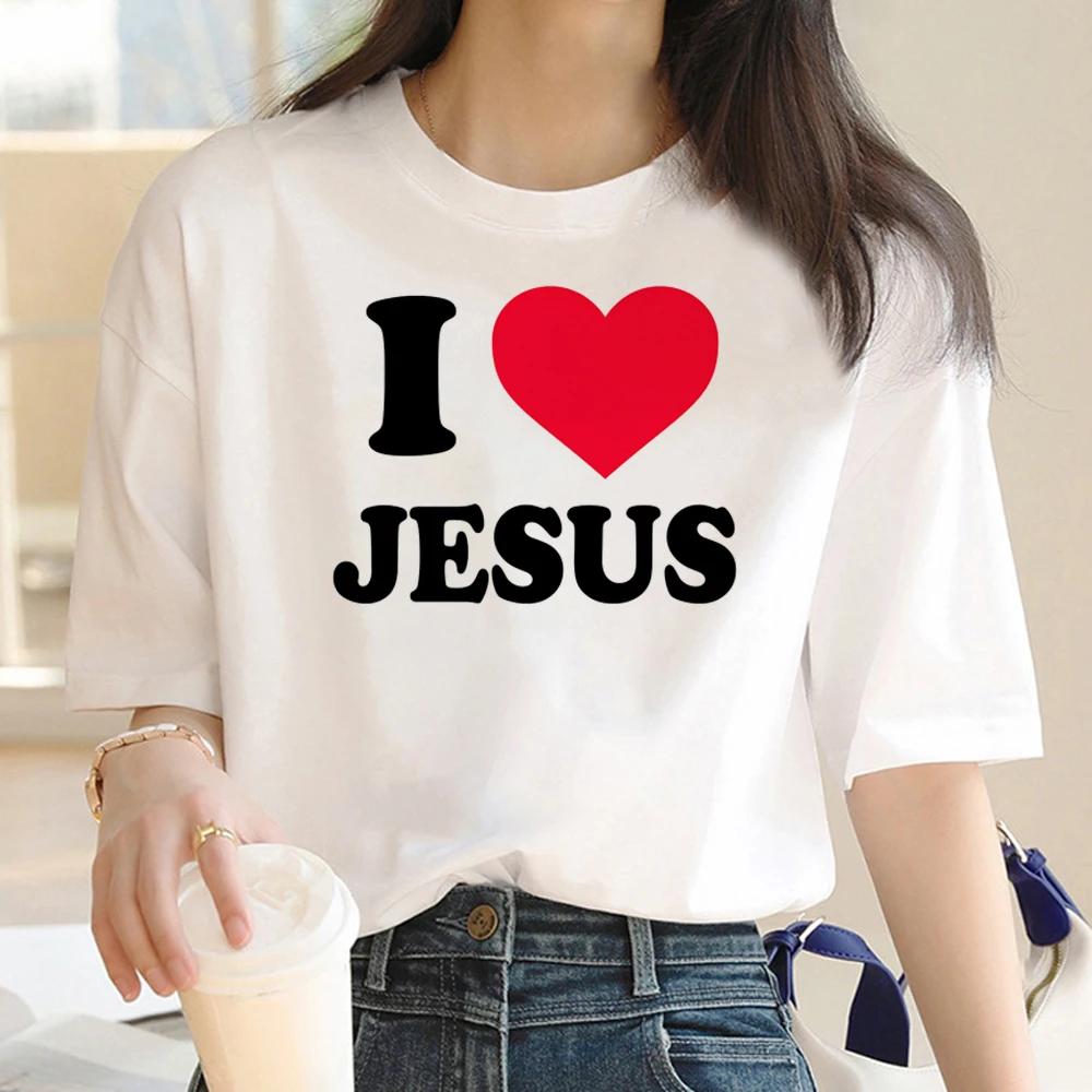 

Футболка Love Jesus для WoUnisex, смішна футболка, естетичний одяг унісекс, Harajuku, панк-мультфільм, старовинні футболки, жінки, 2000-ті, 4XL
