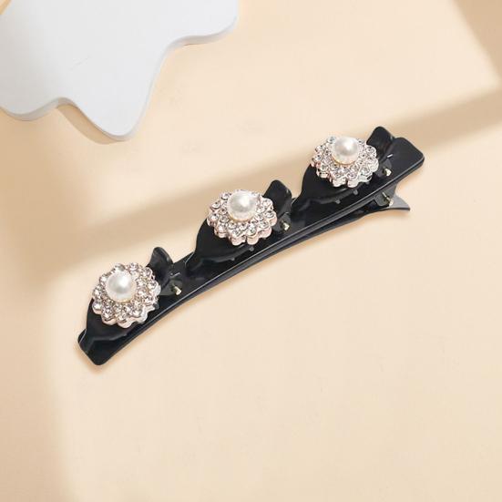 Sponka do vlasů Splétané vlasy Dvouvrstvá spona do vlasů Tvar květu Bang Sponka do vlasů Protiskluzové Zuby Jiskřivý lesk Doplněk do vlasů