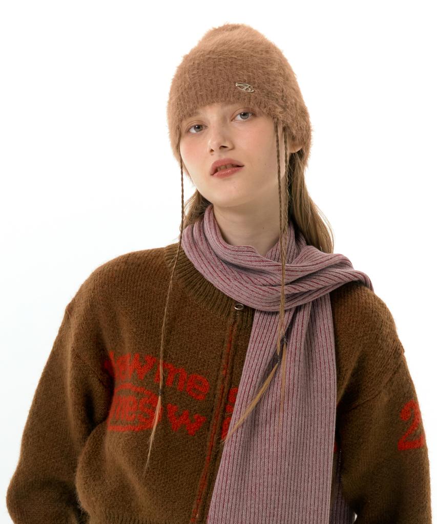 AMES-WORLDWIDE Fuzzy Beanie Beige (Am2Dfuab61A)