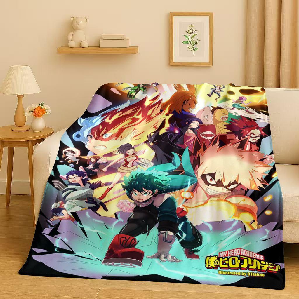 HD Anime My Hero Academia Bakugou Deku Cartoon Flannel Blanket,Ultra Soft Warm Plush Throw for Home Bedroom Bed Sofa Cover Kids
