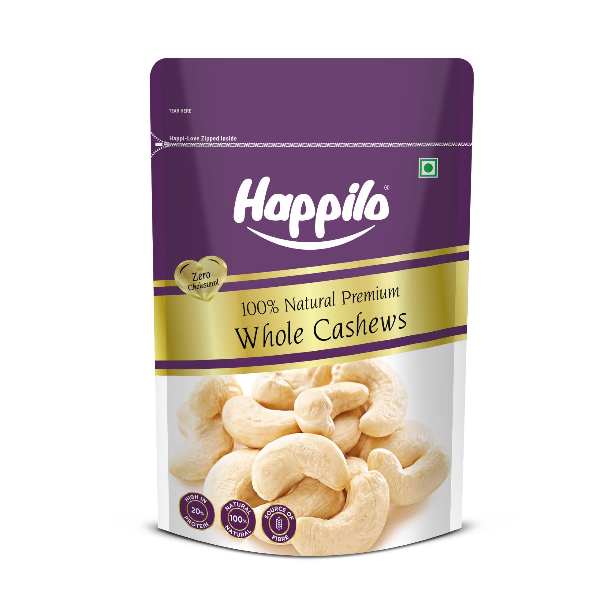 

Happilo Premium Natural Whole Cashews 200g Value Pack | Dry Fruits, Kaju, Healthy Snacks | Unsalted Cashew Nuts | Crunchy, Nutritious & Delicious