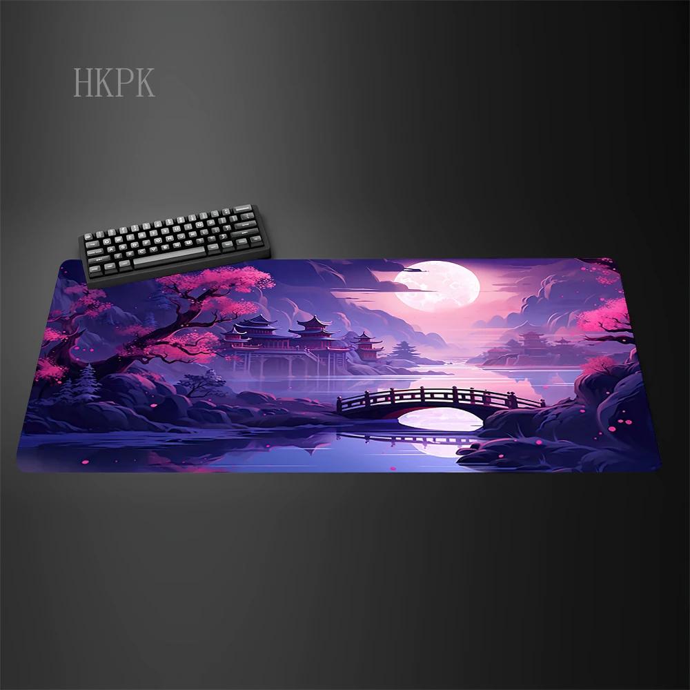 Pink Sakura Mouse Pad XXL Pc Gaming Office Mats Japanese Style Large Bonslip Base Desk Mat Art Rugs Laptop Gamer Table Cushi