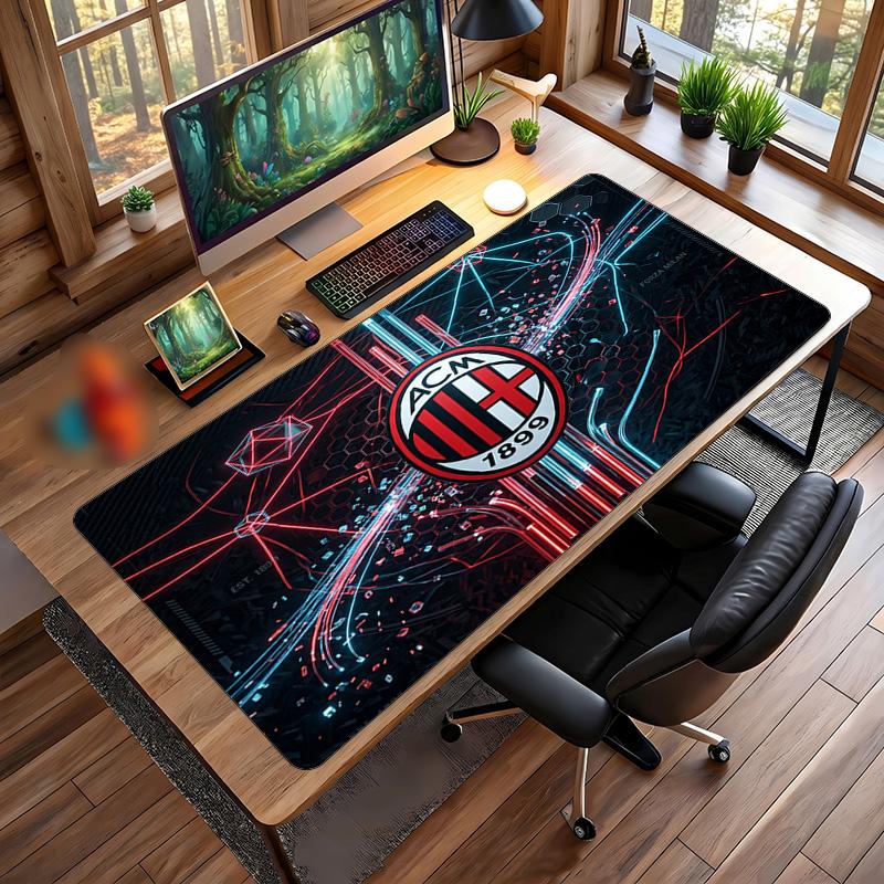 AC Milan Printed Large Mouse Pad, Non Slip Soft Rubber Gaming Desk Mat for Office Laptop Computer Decor