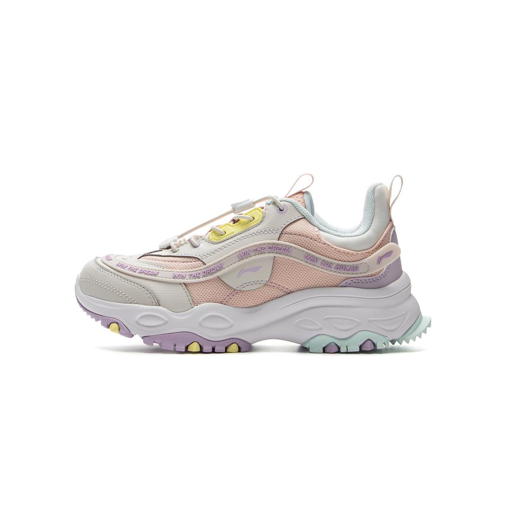 Li Ning Kids Sports Lifestyle Series Synthetic Leather Fashion Non-Slip Anti-Kick Shock Absorption Low-Top Casual Shoes Kids casual shoes YKCU192-2