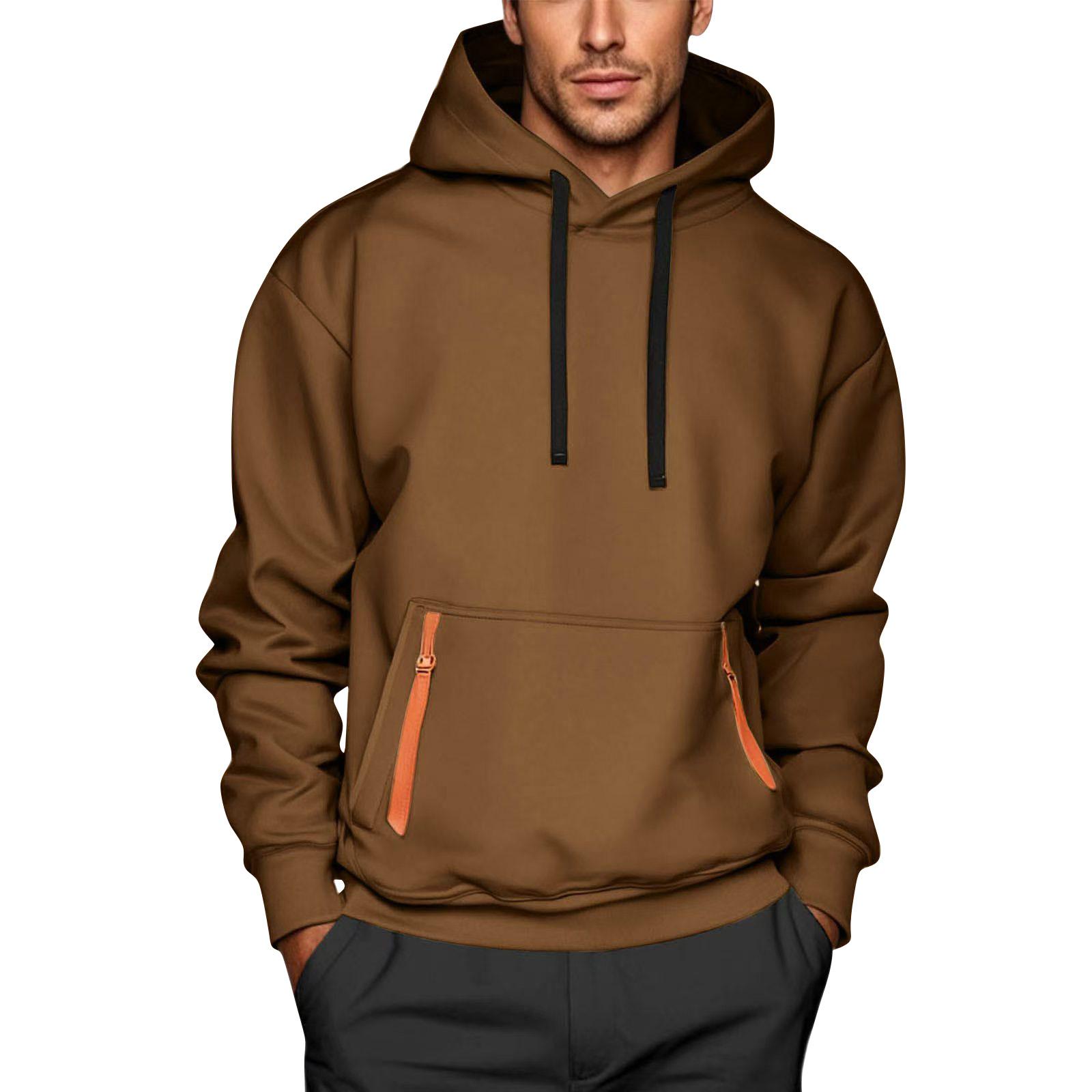 

Мужская толстовка с капюшоном на молнии, карманный кардиган, мужская спортивная повседневная толстовка большого размера M