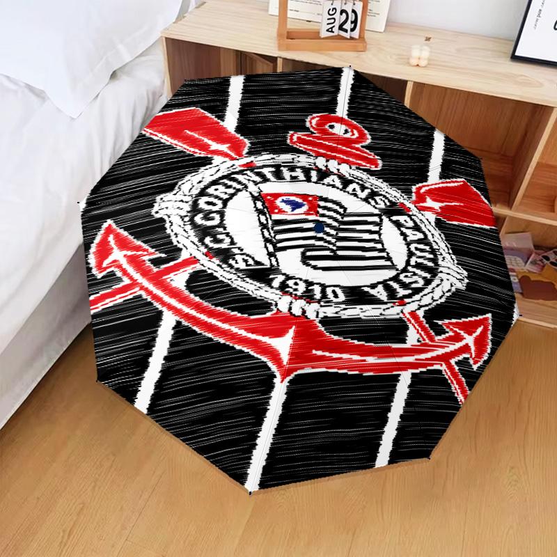 1PC Sport Club Football Crest Printed Umbrella Folding umbrella, automatic umbrella 8-Frame for Travel, camping Fan gifts Christmas Gifts