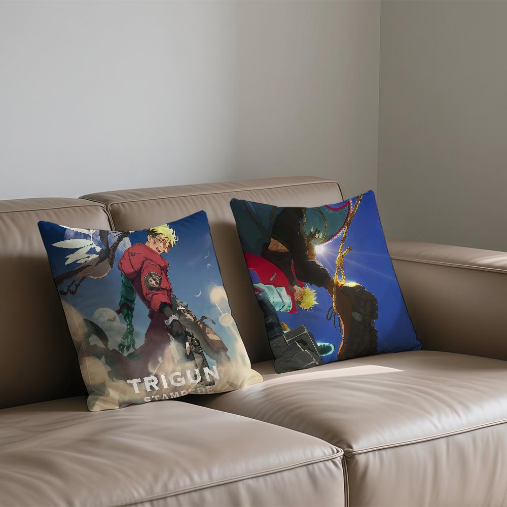 Anime T-Trigun Stampede Cushion Cover Square Sofa Cushion Cover Casual Skin-Friendly Comfortable Pillow Cover