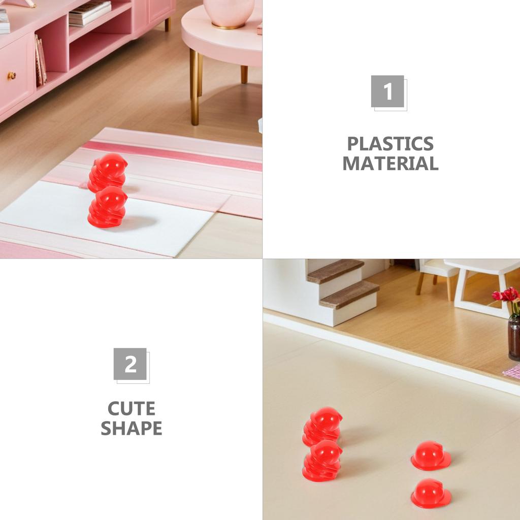10Pcs Mini Construction Hat Plastic Safety Small Cute Cap for Mini Dress Up Pet Bird Chicken Head Protection and