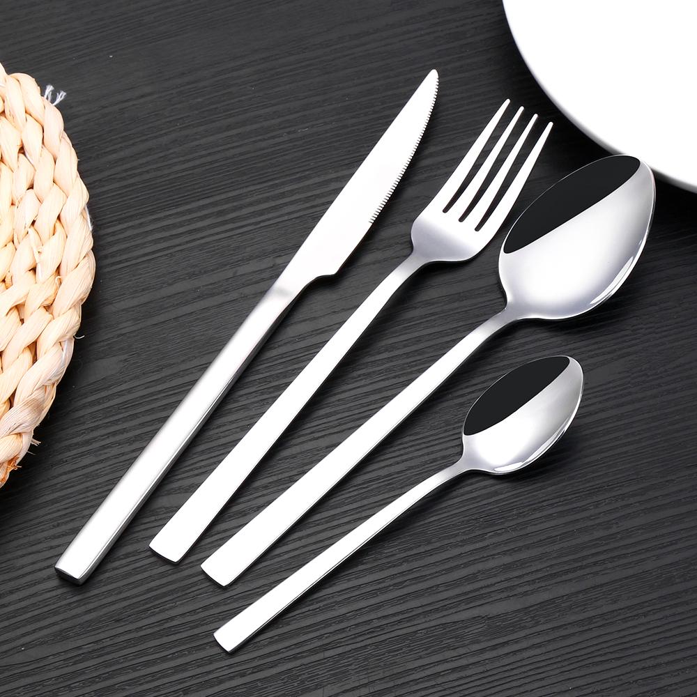 

24/32 предмета столовых приборов золотого цвета нож ложка вилка набор столовых приборов из нержавеющей стали черная столовая посуда серебристая кухонная утварь столовые приборы 6 set 24Pcs