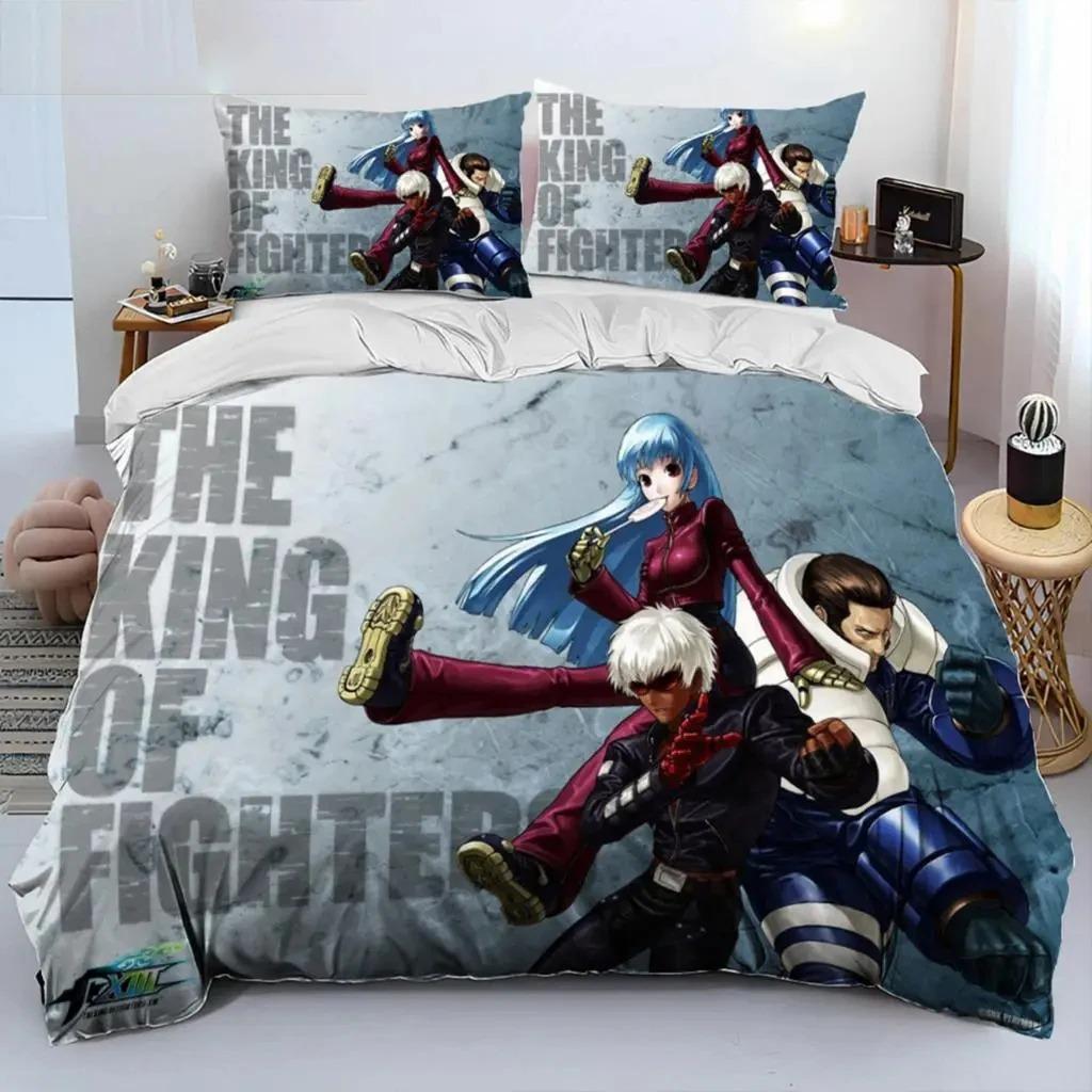 Game King Of Fighters Retro Bedding Set Boys Girls Twin Queen Size Duvet Cover Pillowcase Bed Kids Adult Home Textileextile Tool
