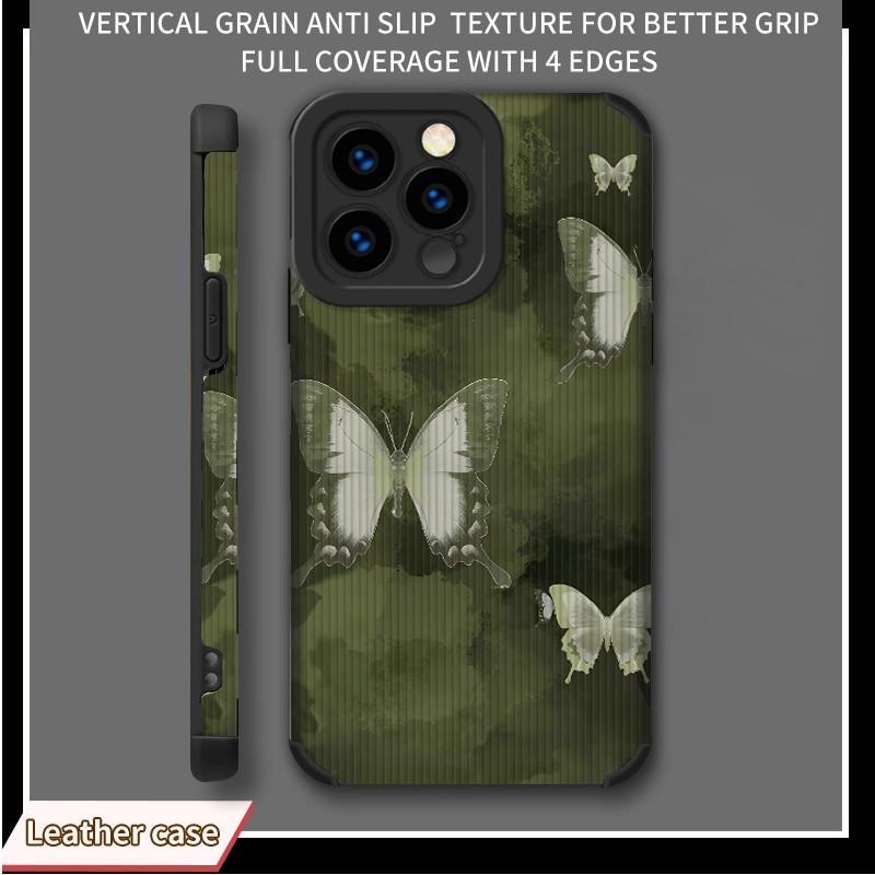 

Вертикальный кожаный чехол с зеленой бабочкой и принтом Мягкий силиконовый чехол для телефона Задняя крышка с объективом камеры Полная защита для iPhone iPhone 6 чёрный