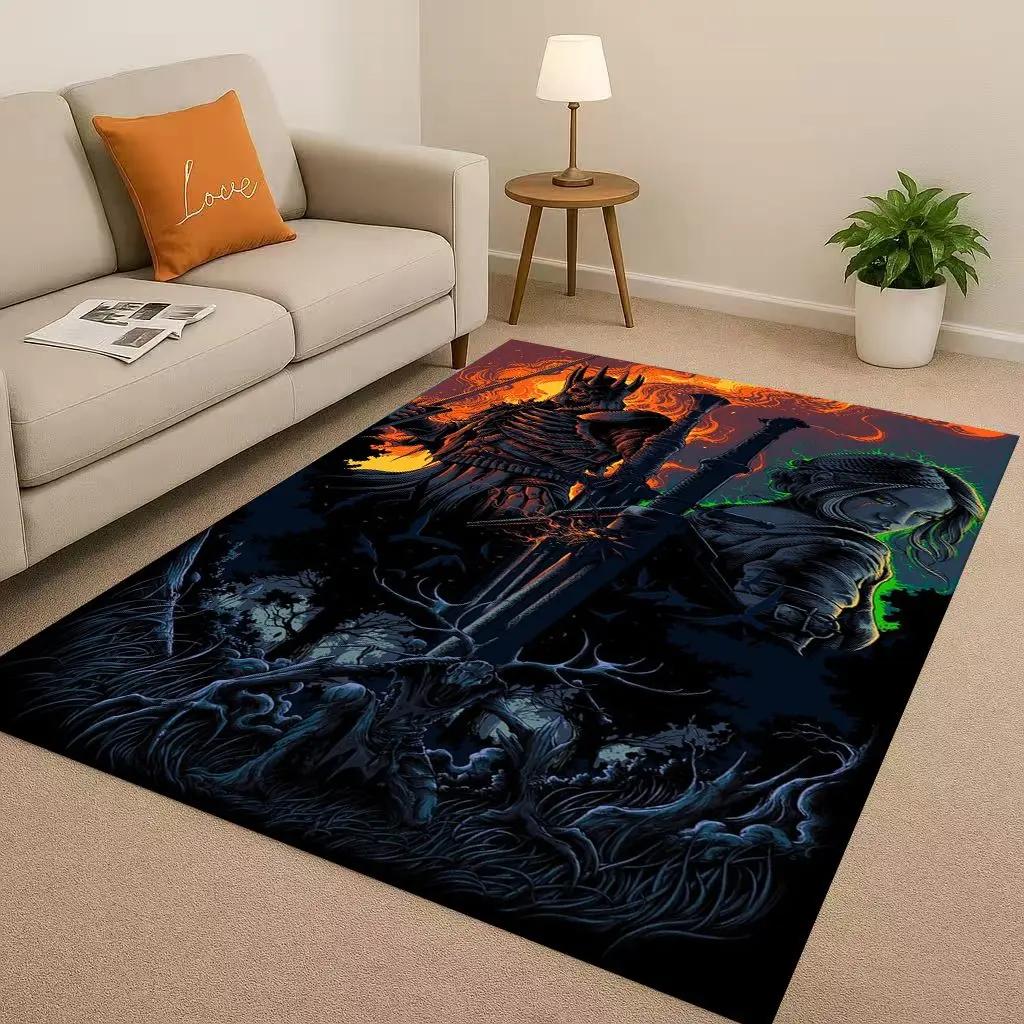 HD The W-Witcher Game Geralt Gamer Cartoon Living Room Non-Slip Area Rug Carpet For Bedroom Playroom Sofa,Home Doormat Kid Gift
