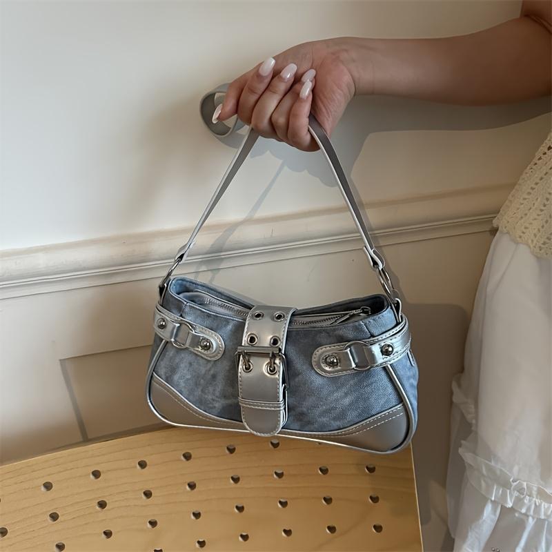Hot Girl Motorcycle Studded Summer Niche Cute Women's Shoulder Bag/Shoulder Bag, Can Be Carried by Hand, Shoulder, or Crossbody (Two-Way)