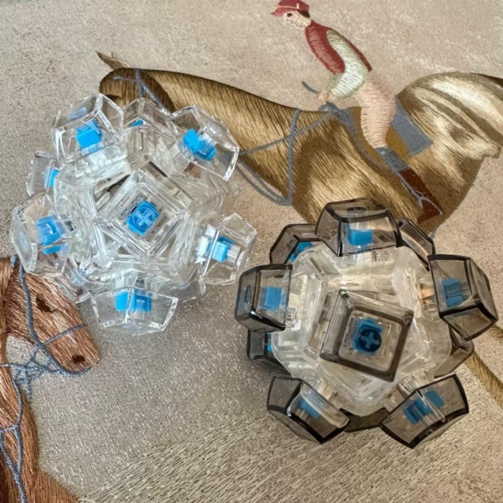 New 12 Keys Magic Ball Fidget Keychain Diy Keyboard Keycap Finger Keyboard Cap Pass The Time Keys Button Pinch Adult