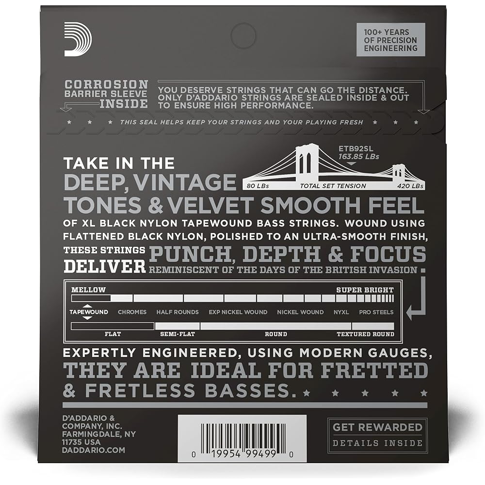 D'Addario Daddario Bass String Nickel Super Long Scale .045-.105 EXL165SL [Domestic Genuine]