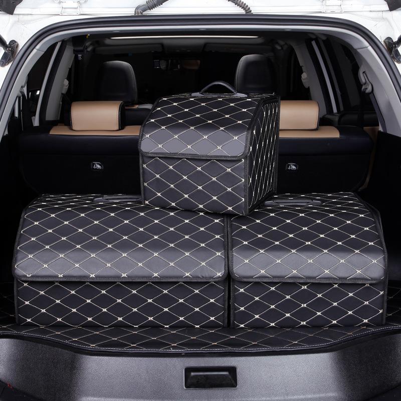 Storage Box PU Leather Multipurpose Collapsible Car Trunk Storage Organizer Car Trunk Organizer Stowing Tidying Auto Accessories