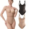 Women's Seamless V-Neck Bodysuit: X-Type Tummy Control, Open Crotch, Push-Up Shaper