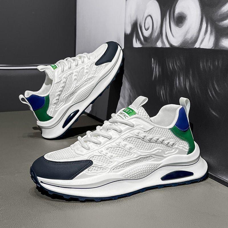 Summer Men's Shoes New Breathable Mesh Little White Shoes Men's Trend Versatile Platform Sports Shoes Casual Dad Trendy Shoes