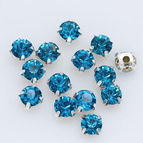 3-10mm Silver Base Hand-Sewn Glass Rhinestones for Clothing, Handbags, Belts, and Accessories