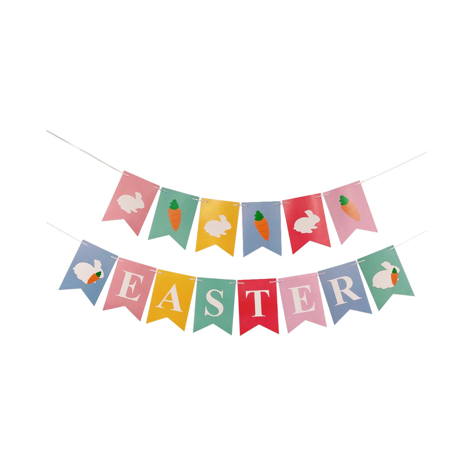 

Счастливой Пасхи Баннер Баннер Морковка Праздничная Гирлянда Подвесное Украшение Для Домашней Праздничной Вечеринки One Size