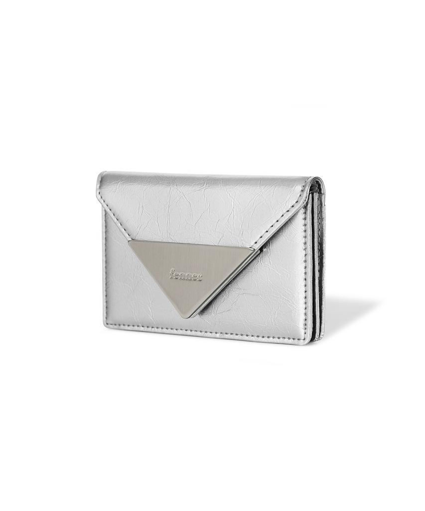 Fennec Crinkle Triangle Accordion Pocket - Silver