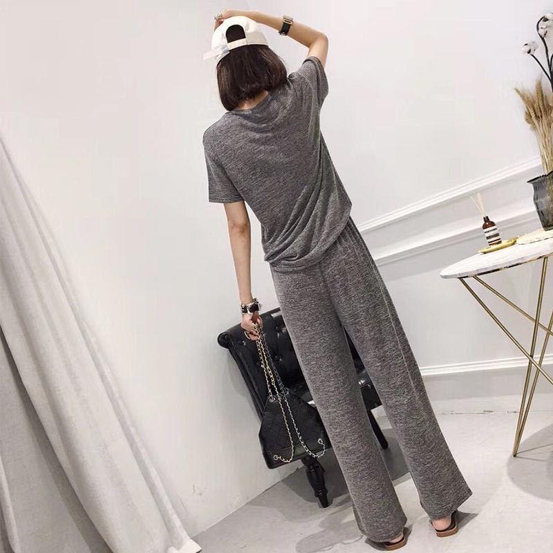 

Summer Women s Casual Three-Piece Set: Wide-Leg Pants, Shorts, and Top One Size [Suitable for 80-150 jin]