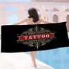 T-Tattoo Shop Mikrofaserdecke Schnelltrocknende Strandtücher Übergröße Druck Super Saugfähige Poolhandtuchdecke