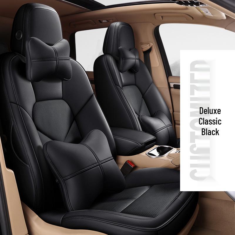 Full Coverage Genuine Leather Seat Cushion for BMW 5 Series and Porsche Cayenne