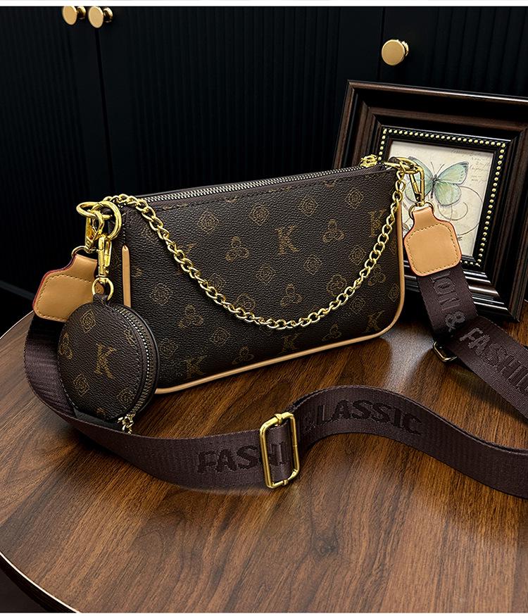 

2025 Women s All-Season Versatile Monogram Crossbody Shoulder Bag Single Bag коричневый