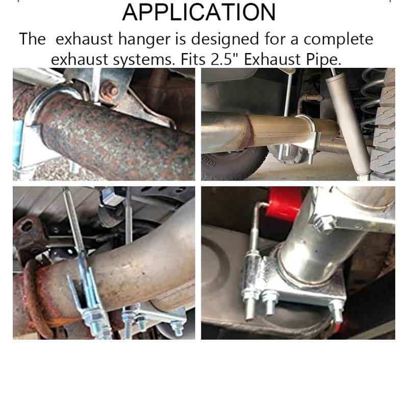 2.5 Inch Exhaust Hangers Heavy Duty Adjustable Exhaust Clamp with Muffler Hanger Muffler Pipe Vibration Damping Fixin Universal