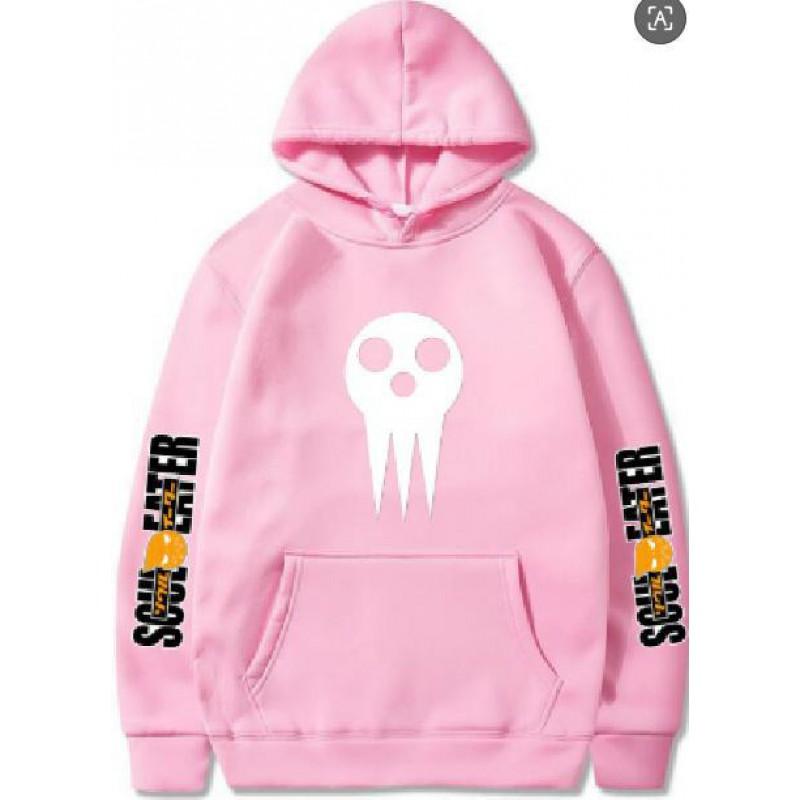 Cartoon Print Hoodie Soul Eater Anime Series Loose Fit Long Sleeve Teens