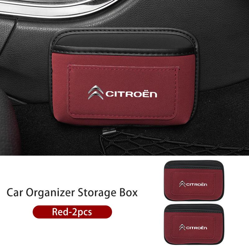 Boîte Auto Coller Cartes Téléphone Clé Auto-adhésif Poche de Rangement Pour Citroen C4 C3 C5 C1 C2 C6 VTS C4L DS3 DS4 DS5 Grand
